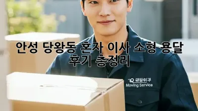 안성 당왕동 혼자 이사? 소형 용달 후기 총정리!