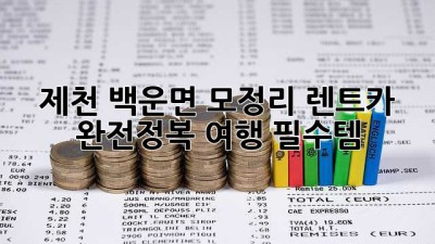 제천 백운면 모정리 렌트카🚗 완전정복! 여행 필수템✨