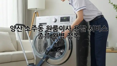 양산 소주동 원룸이사? 용달 서비스 종류 완벽 정복! ✨
